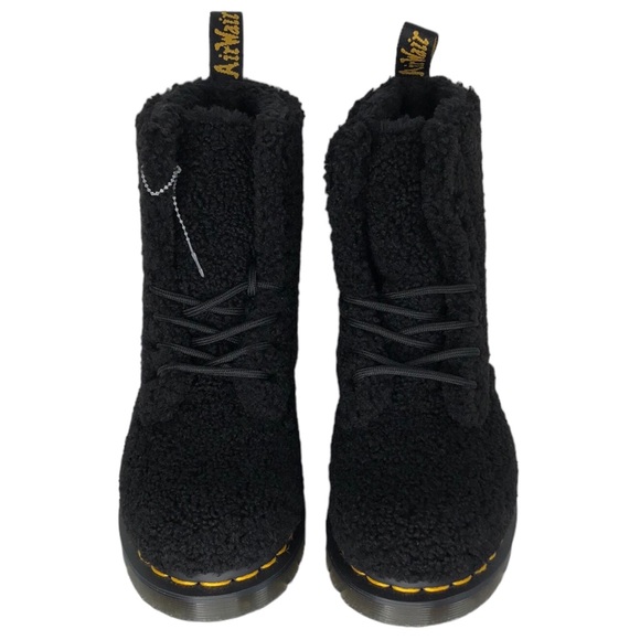 🆕 Dr. Martens 1460 Pascal Black Lux Borg Faux Shearling Combat Boots - Picture 7 of 11